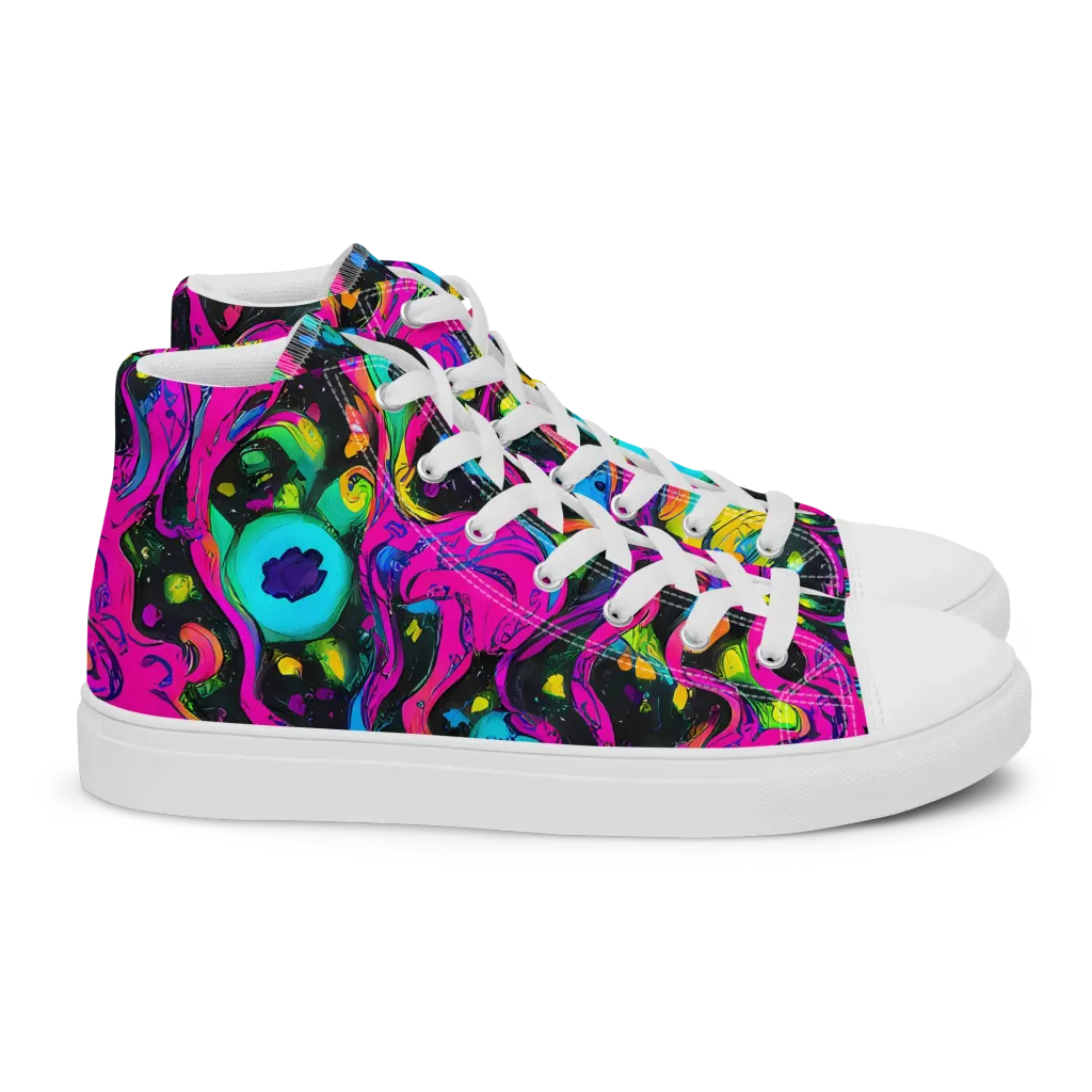 Afterdark Flow on Women's High Top Canvas Shoes — Right