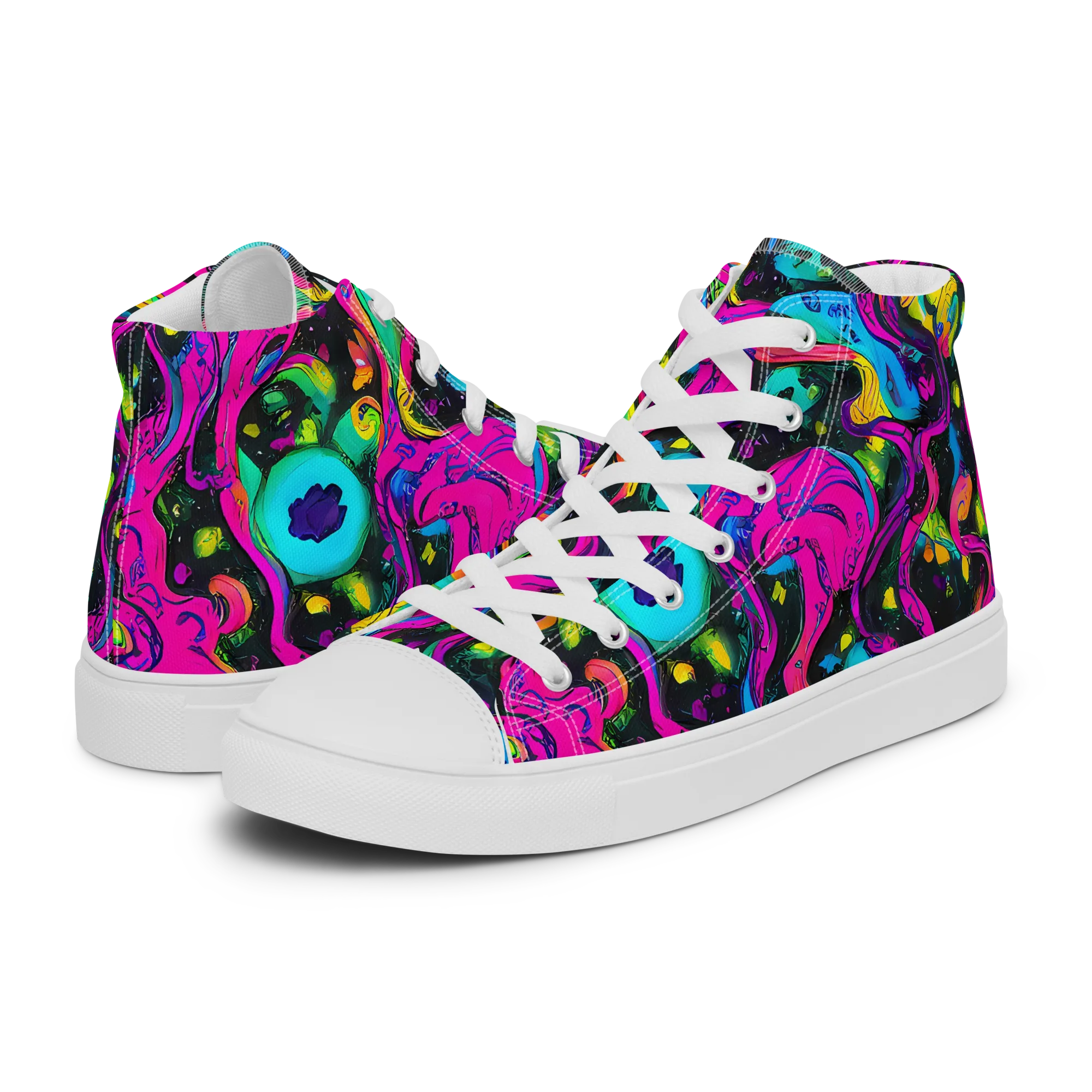 Afterdark Flow on Women's High Top Canvas Shoes — Left