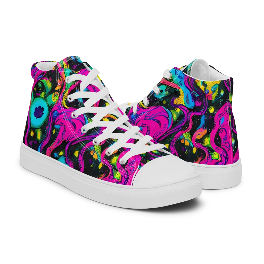 Afterdark Flow on Women's High Top Canvas Shoes — Right