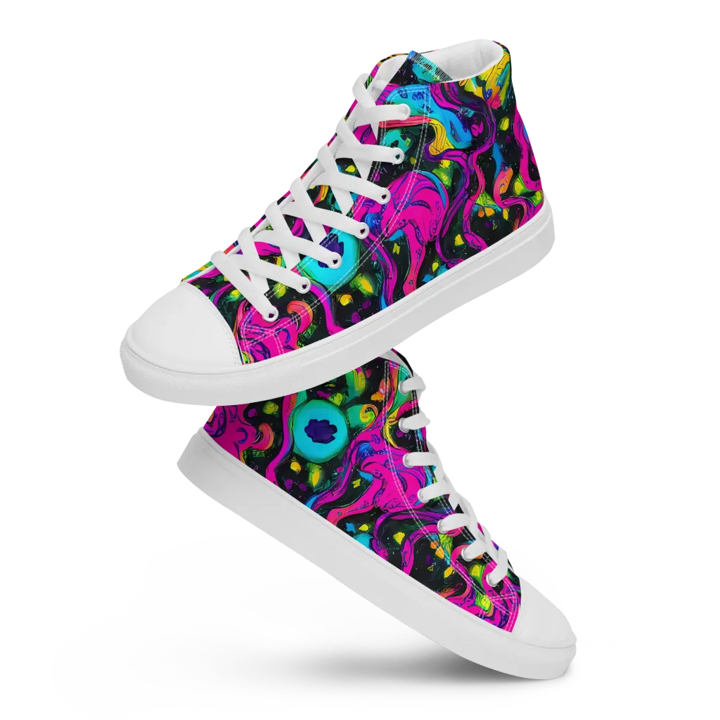 Afterdark Flow on Women's High Top Canvas Shoes — Front
