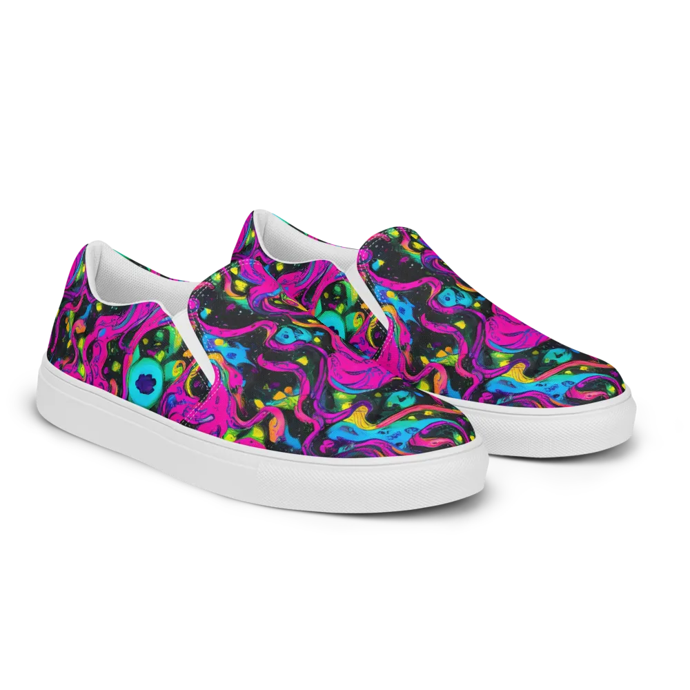 Afterdark Flow on Men's Slip-On Canvas Shoes — Right Front