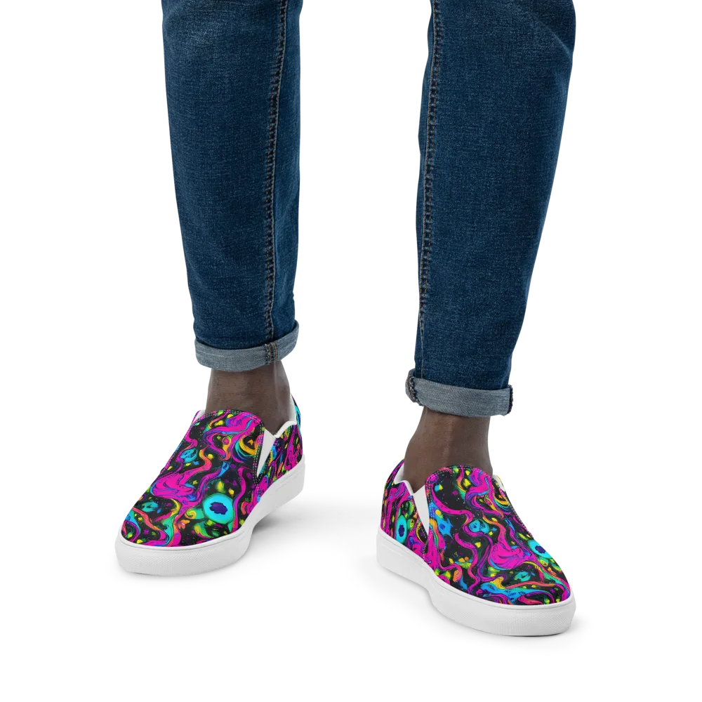 Afterdark Flow on Men's Slip-On Canvas Shoes — Front