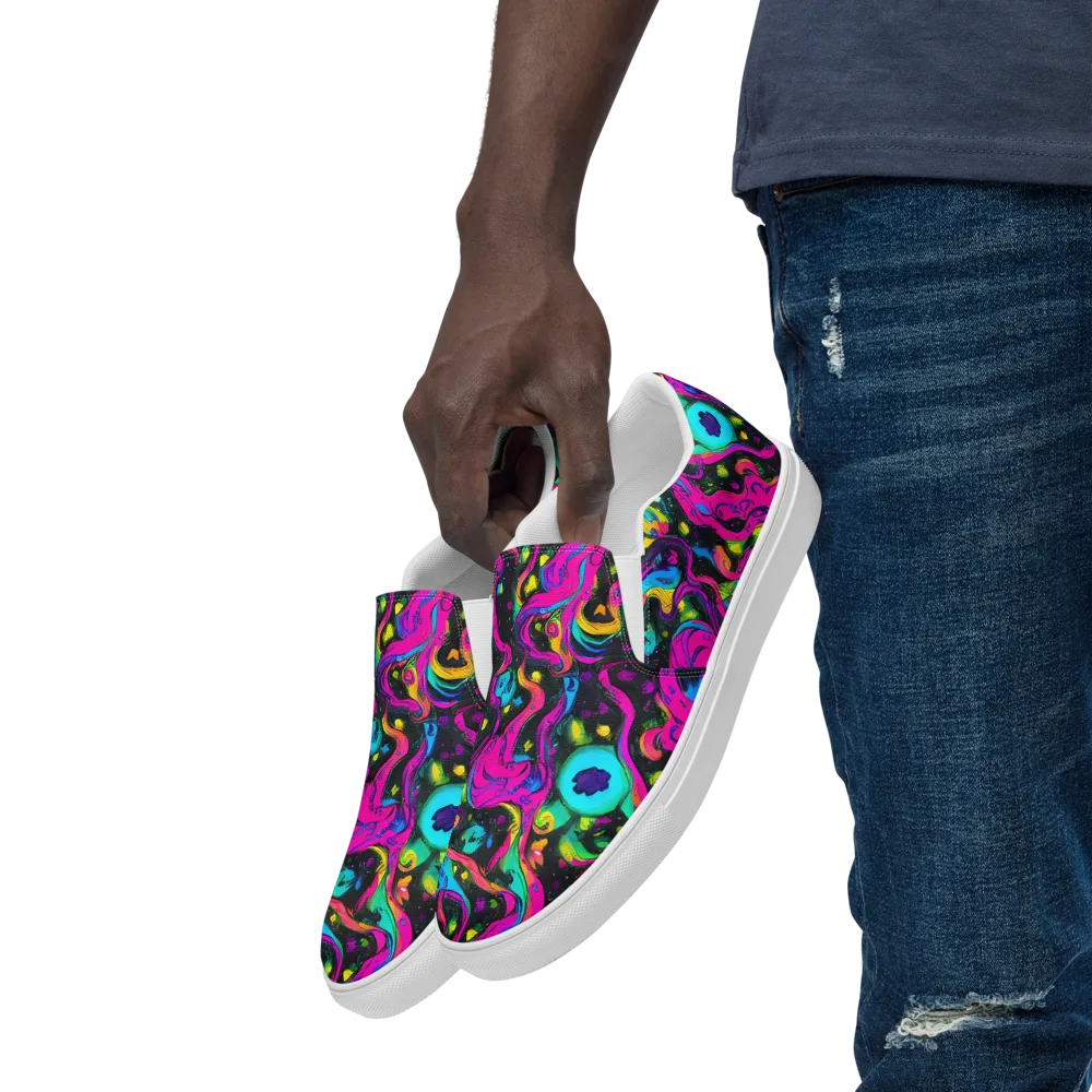 Afterdark Flow on Men's Slip-On Canvas Shoes — Left Front