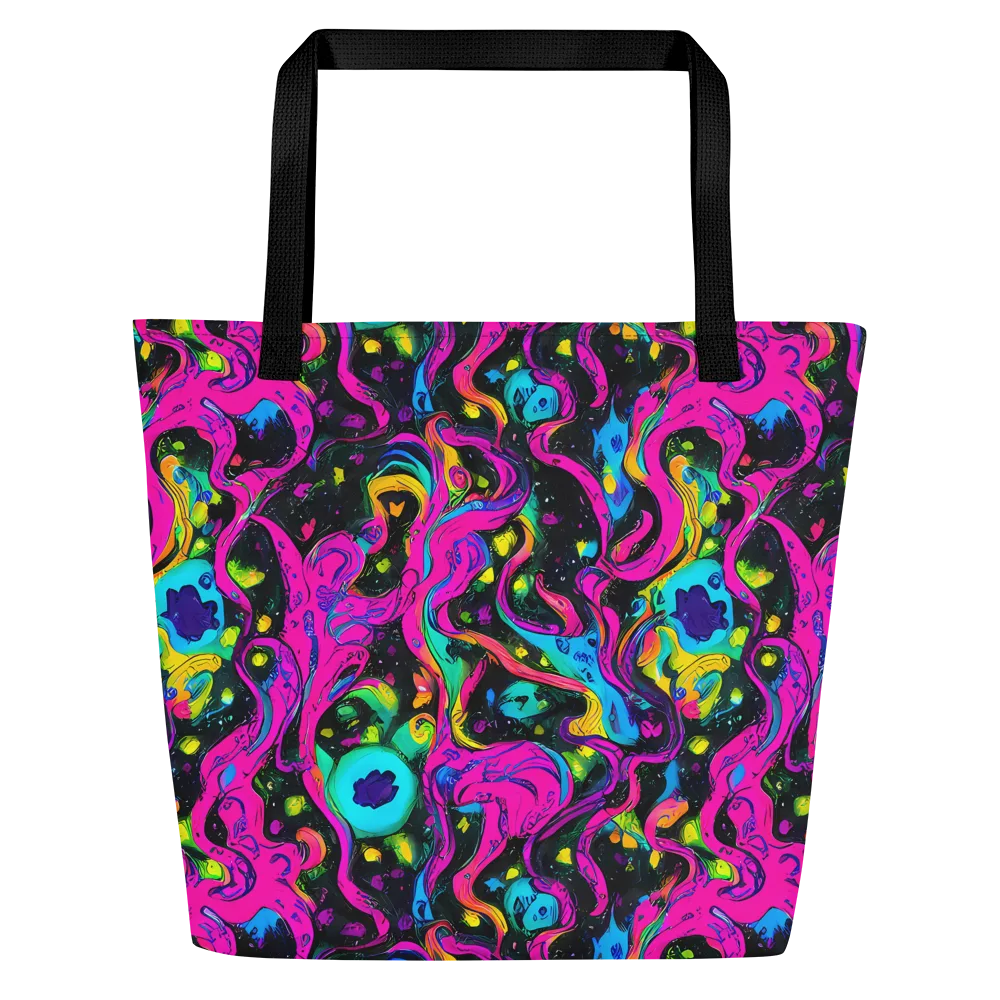 Afterdark Flow on Large Tote Bag W/ Pocket — Front