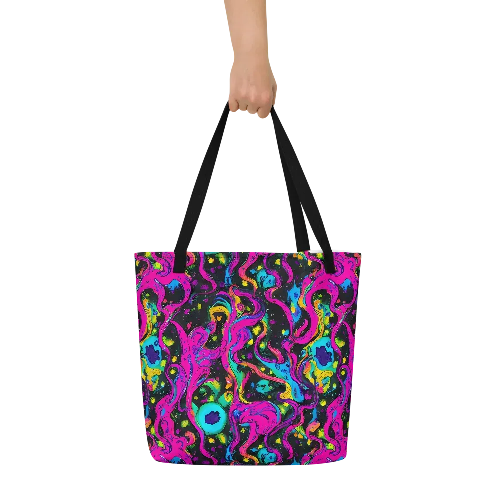 Afterdark Flow on Large Tote Bag W/ Pocket — Front