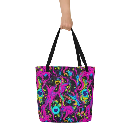 Afterdark Flow on a Large Tote Bag W/ Pocket