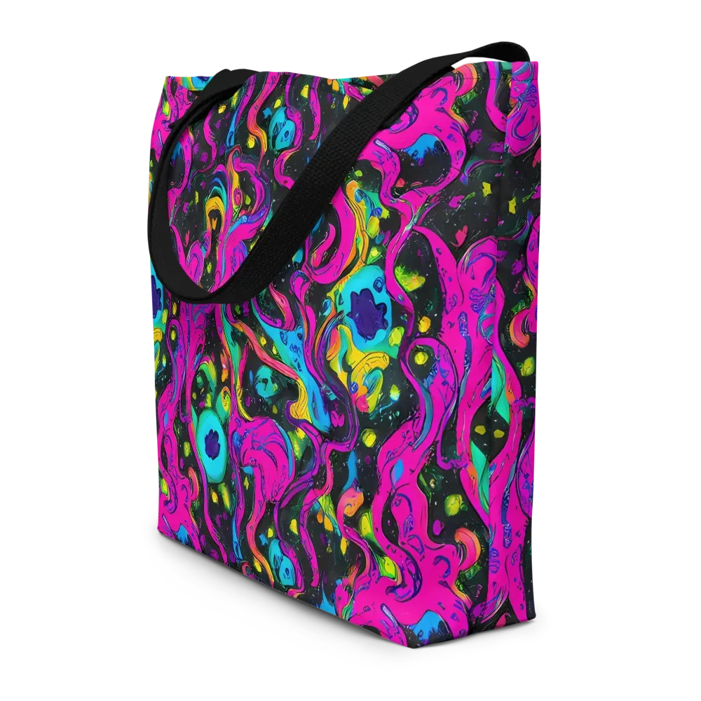Afterdark Flow on Large Tote Bag W/ Pocket — Front