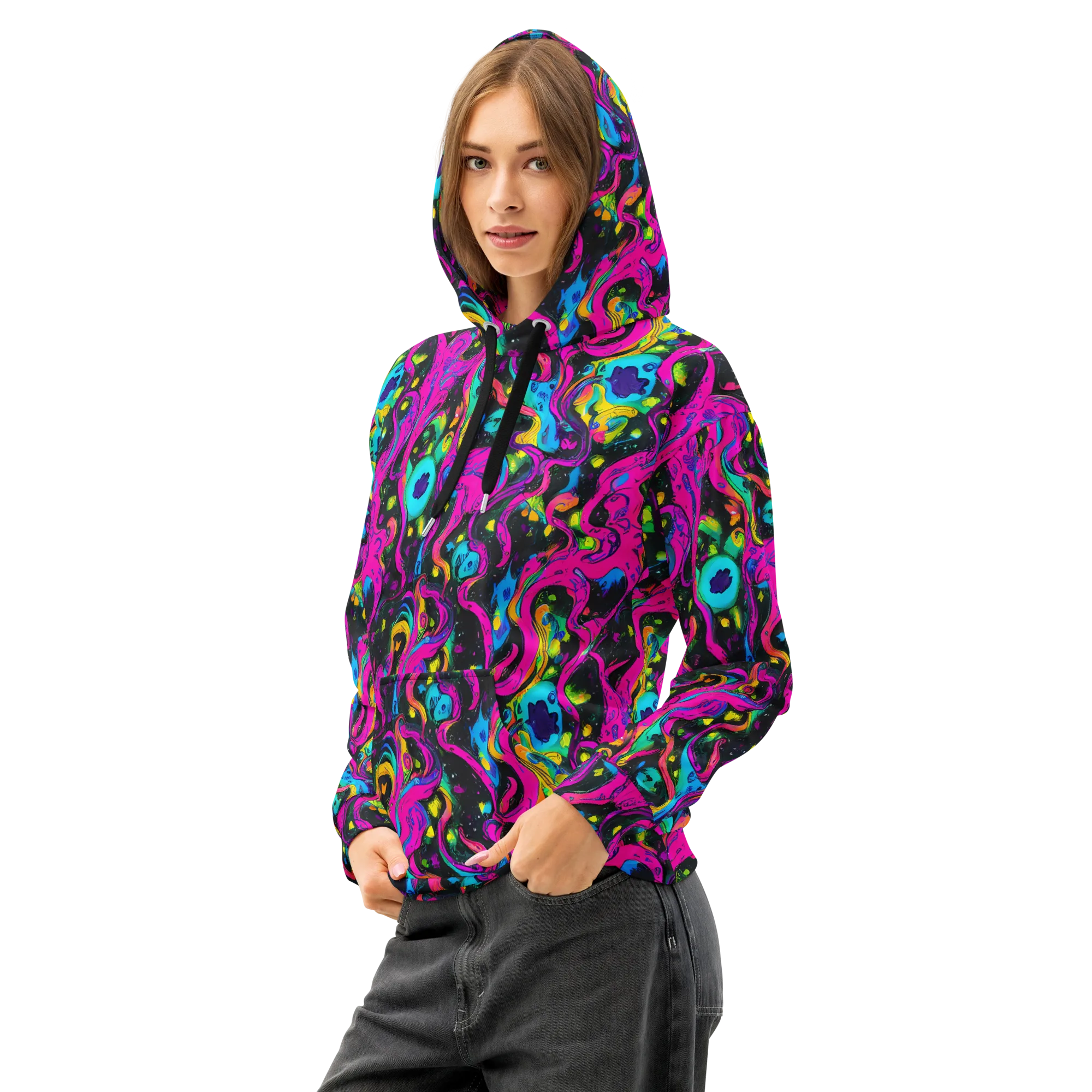 Afterdark Flow on Cotton Hoodie — Left Front