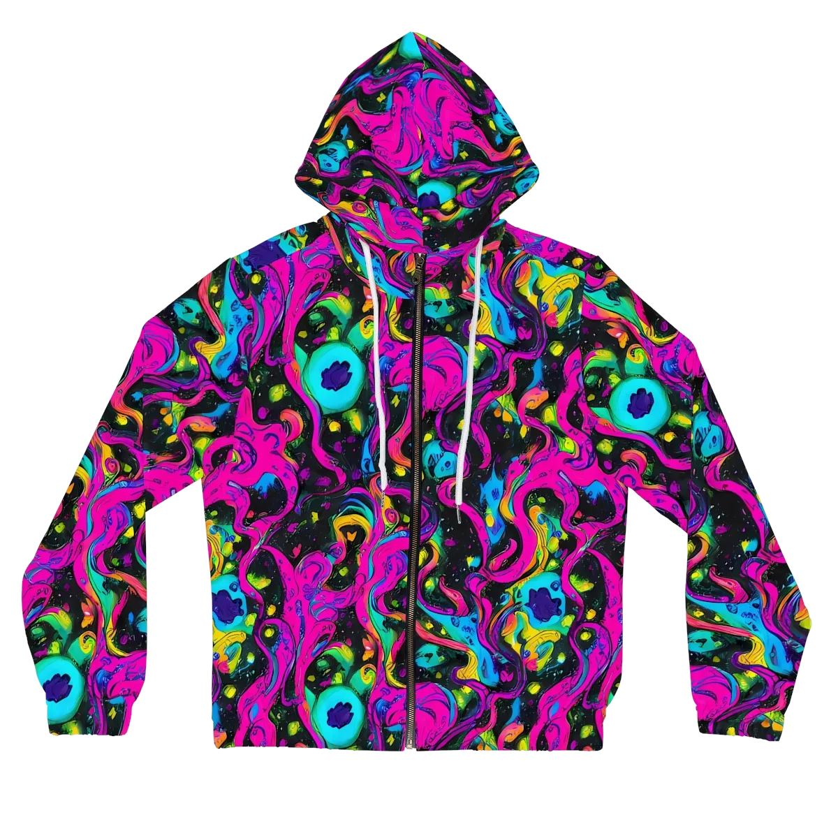 Afterdark Flow on Women's Full-Zip Hoodie — Front