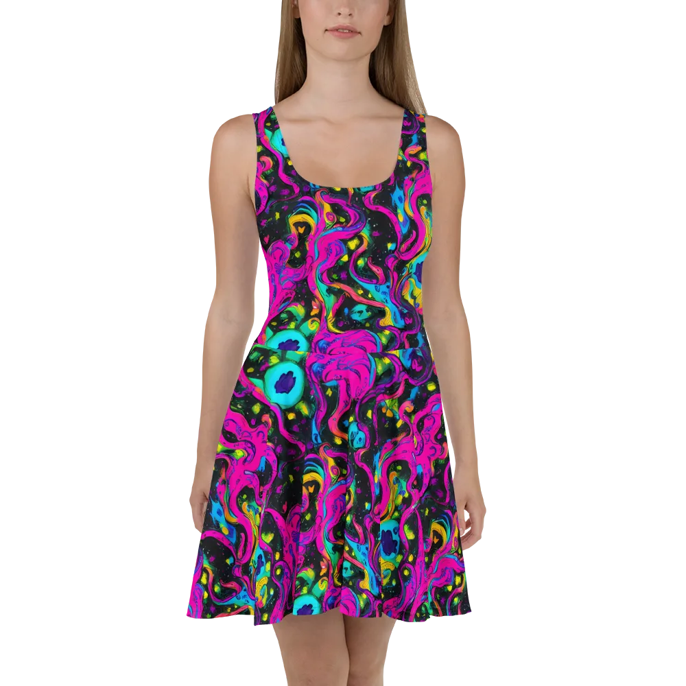 Afterdark Flow on Skater Dress — Front