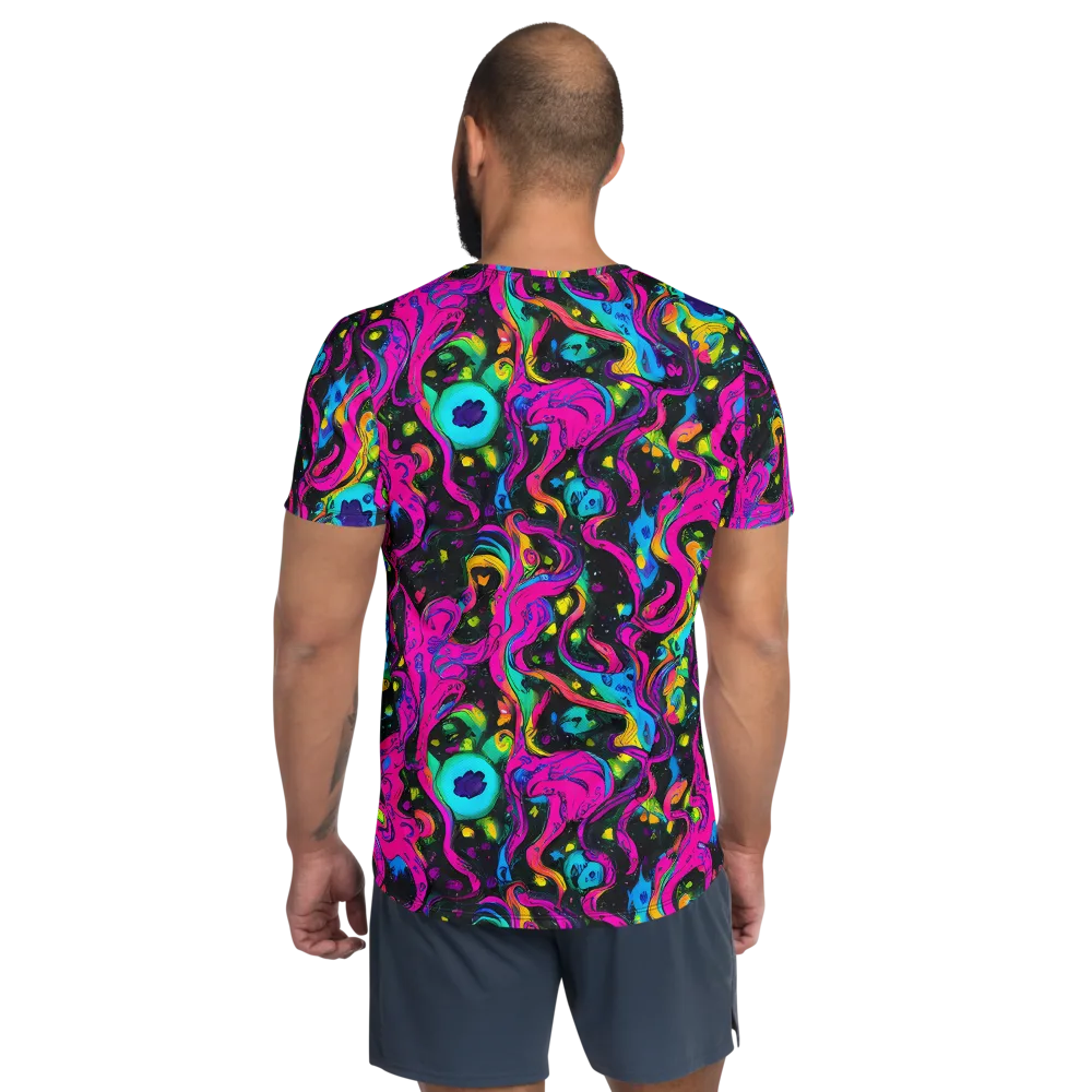 Afterdark Flow on Men's Athletic T-Shirt — Back