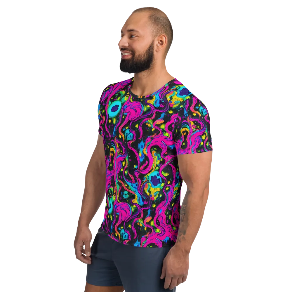 Afterdark Flow on Men's Athletic T-Shirt — Left