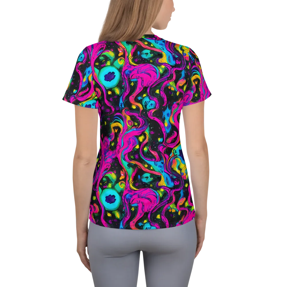 Afterdark Flow on Women's Athletic T-Shirt — Back