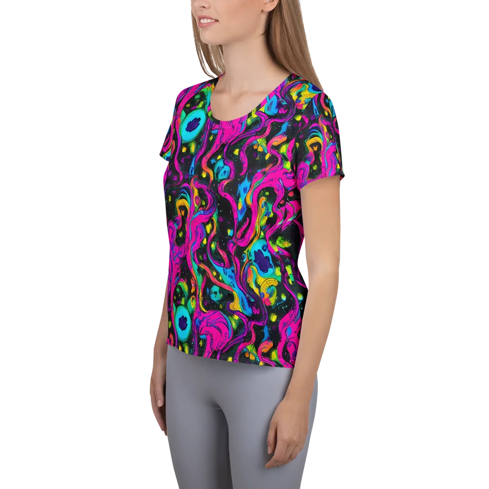 Afterdark Flow on Women's Athletic T-Shirt — Left