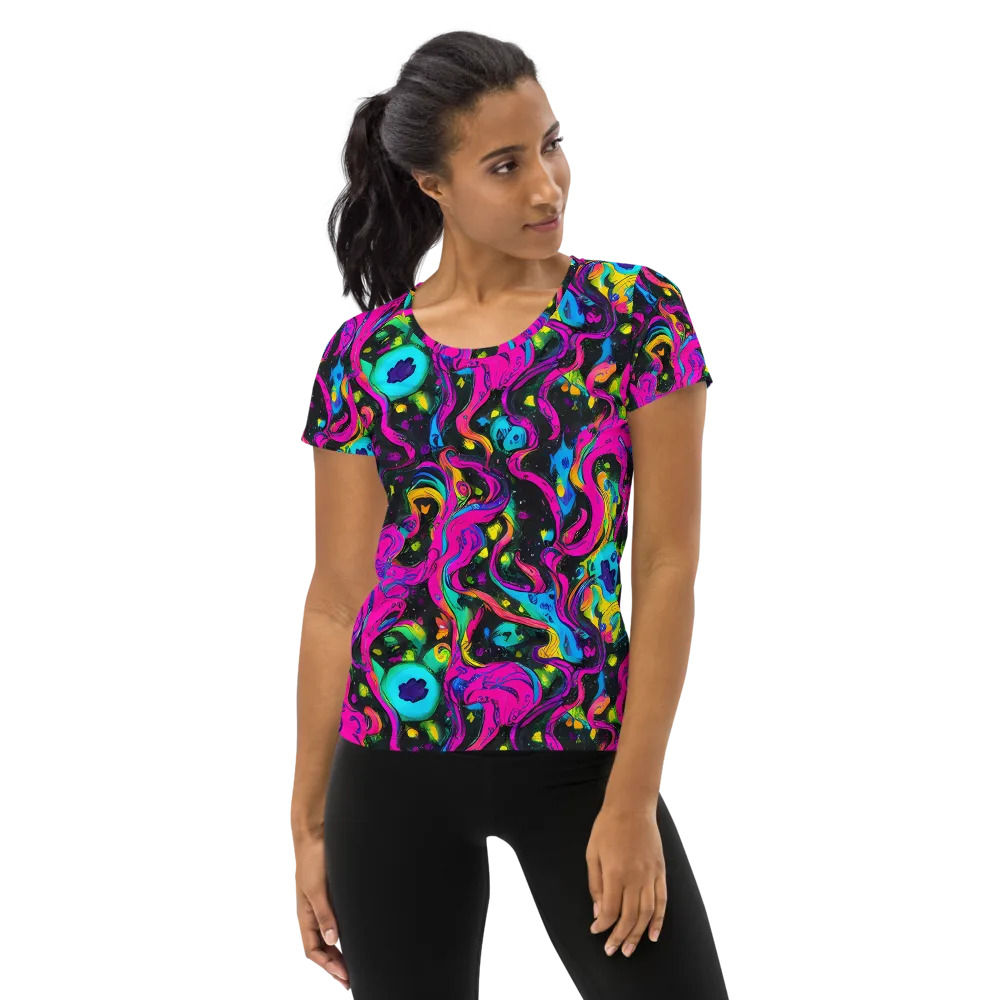 Afterdark Flow on Women's Athletic T-Shirt — Front