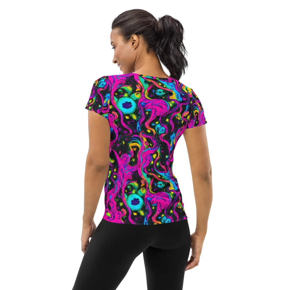 Afterdark Flow on Women's Athletic T-Shirt — Back
