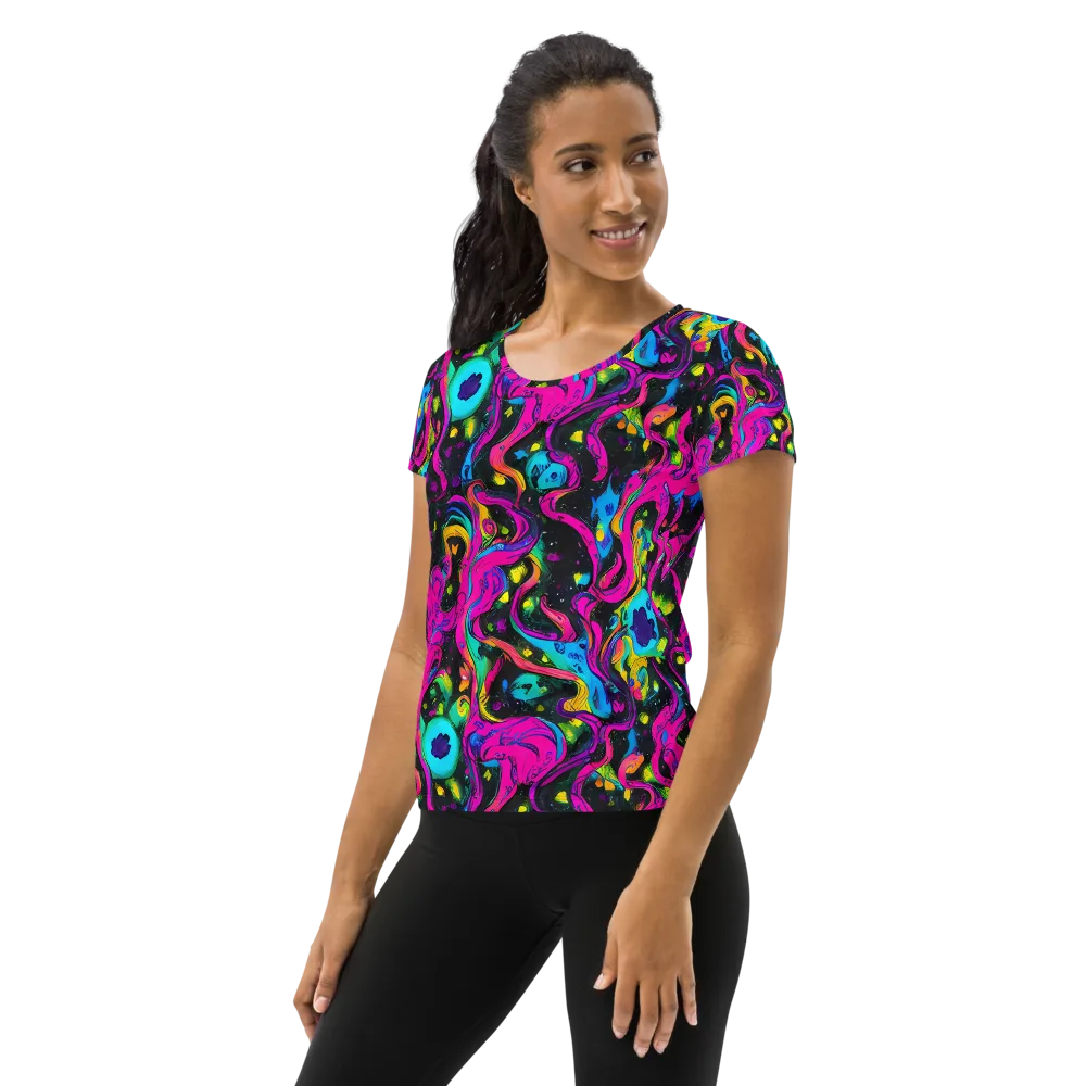 Afterdark Flow on Women's Athletic T-Shirt — Left