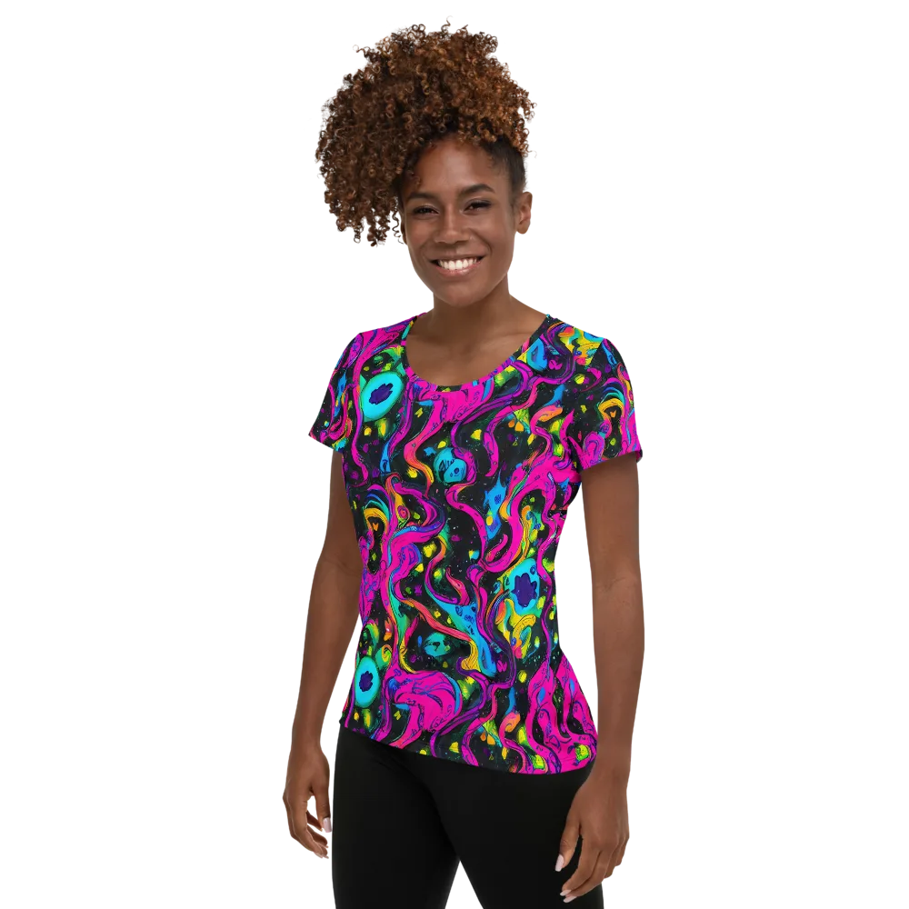 Afterdark Flow on Women's Athletic T-Shirt — Left