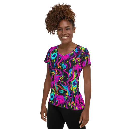 Afterdark Flow on a Women's Athletic T-Shirt
