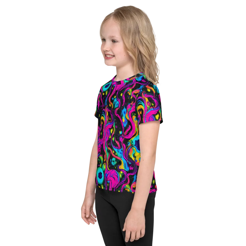 Afterdark Flow on Kids Crew Neck T-Shirt — Left