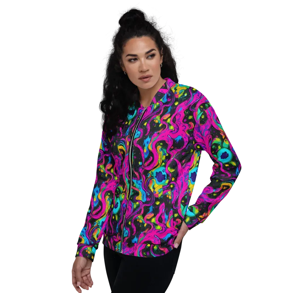 Afterdark Flow on Bomber Jacket — Left