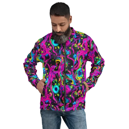 Afterdark Flow on a Bomber Jacket