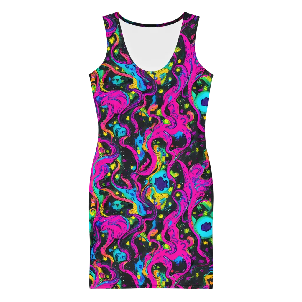Afterdark Flow on Bodycon Dress — Front