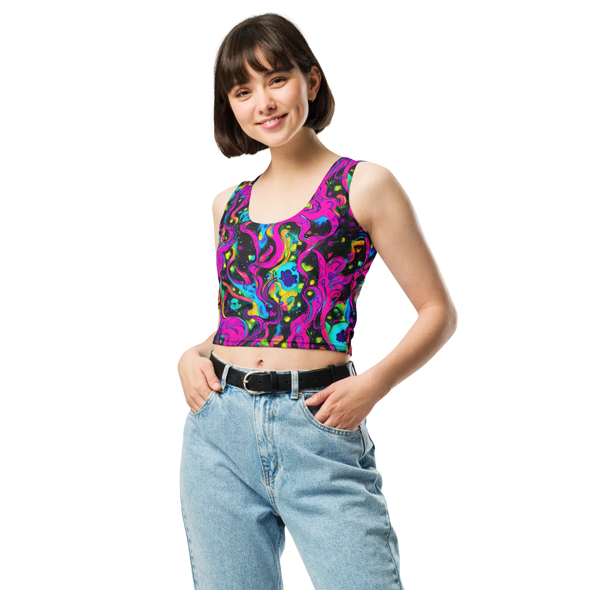 Afterdark Flow on Crop Top — Front