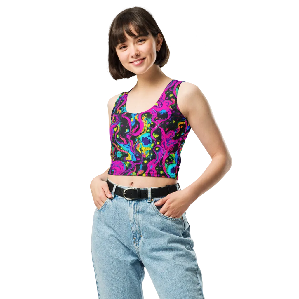 Afterdark Flow on Crop Top — Front