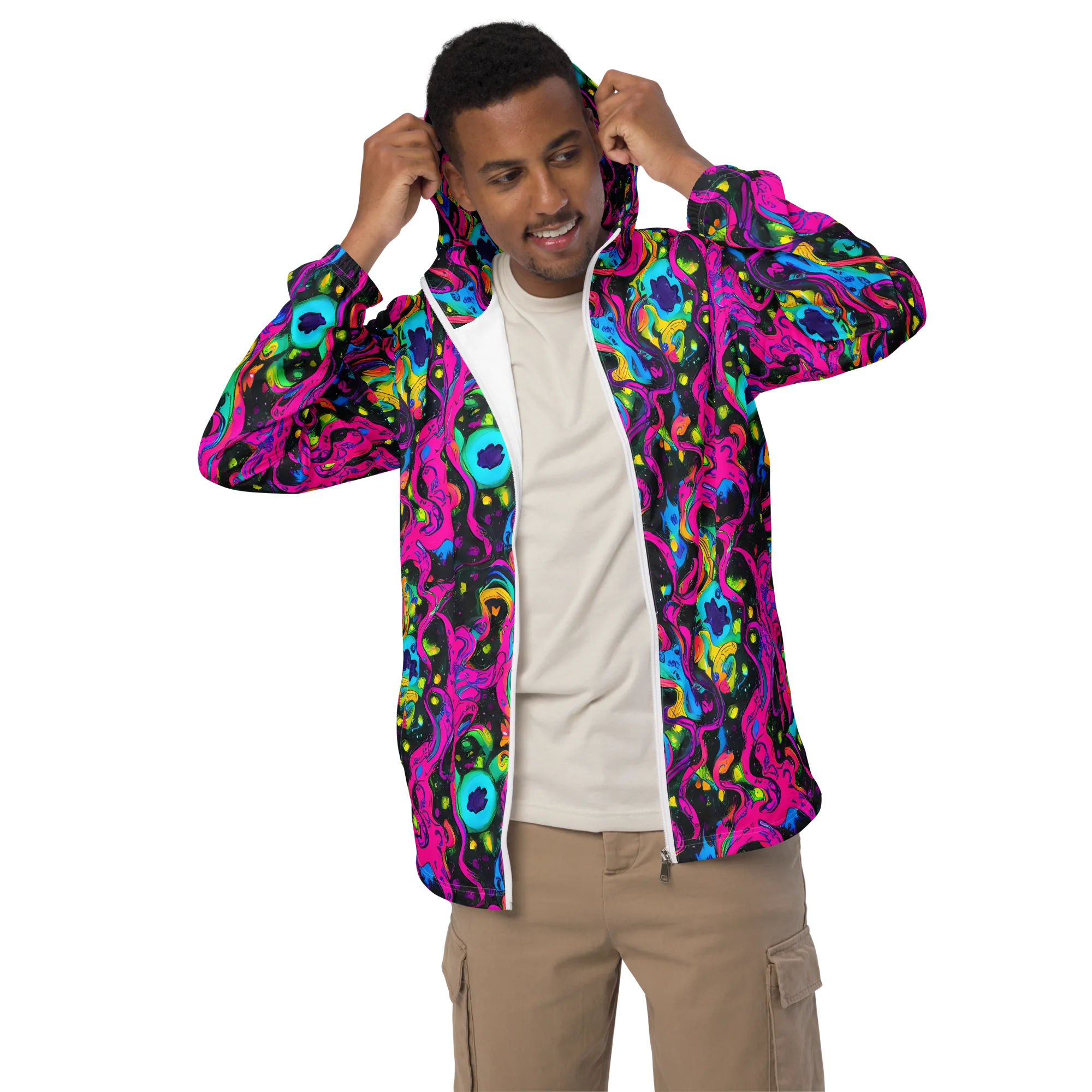 Afterdark Flow on Men's Windbreaker — Front