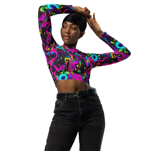 Afterdark Flow on a Long Sleeve Crop Top