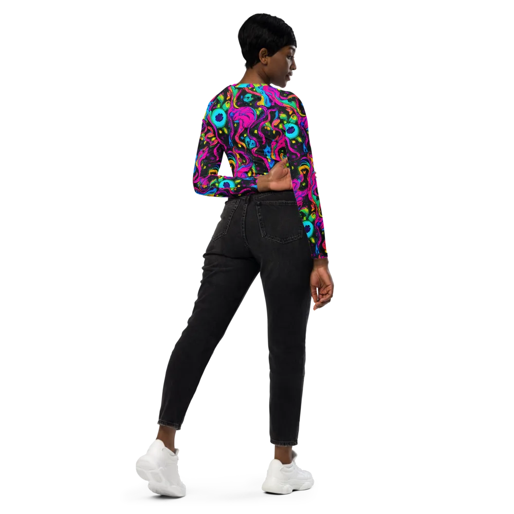 Afterdark Flow on Long Sleeve Crop Top — Right Back