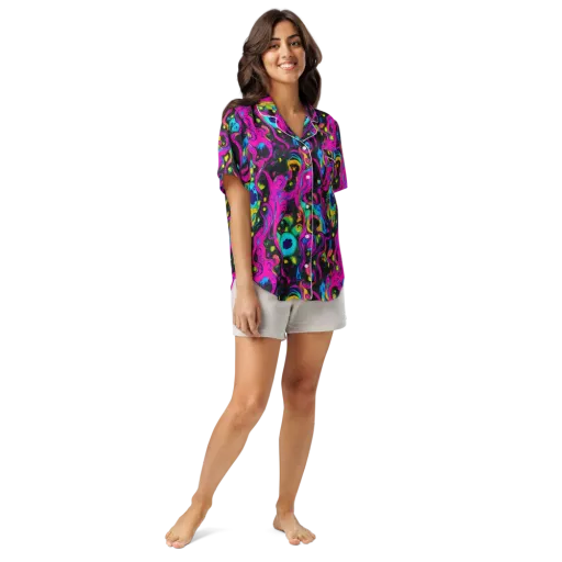 Afterdark Flow on a Women's Short Sleeve Pajama Top
