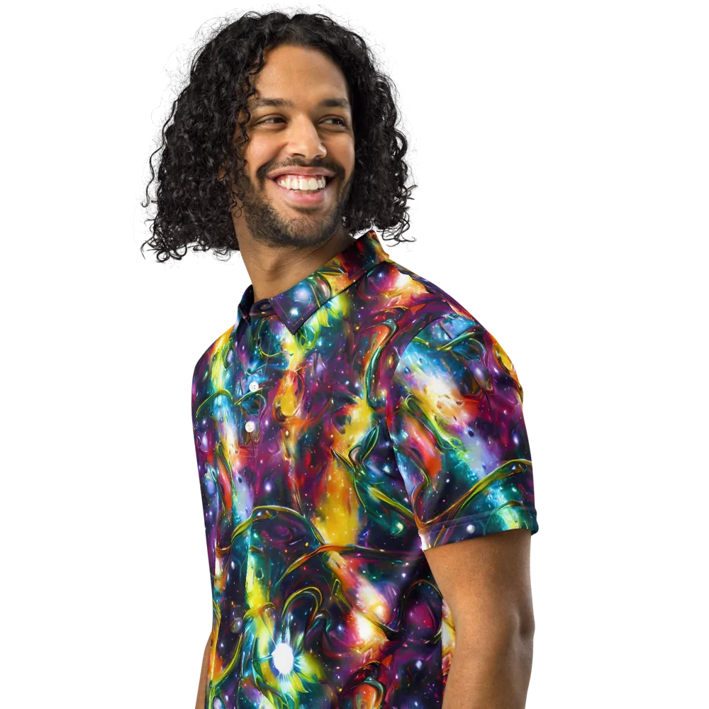 Solar Spell on Men's Slim Fit Polo Shirt — Left Front