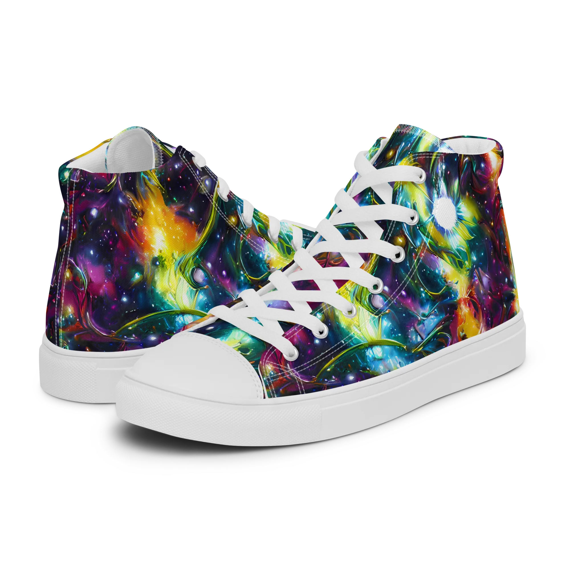 Solar Spell on Men's High Top Canvas Shoes — Left