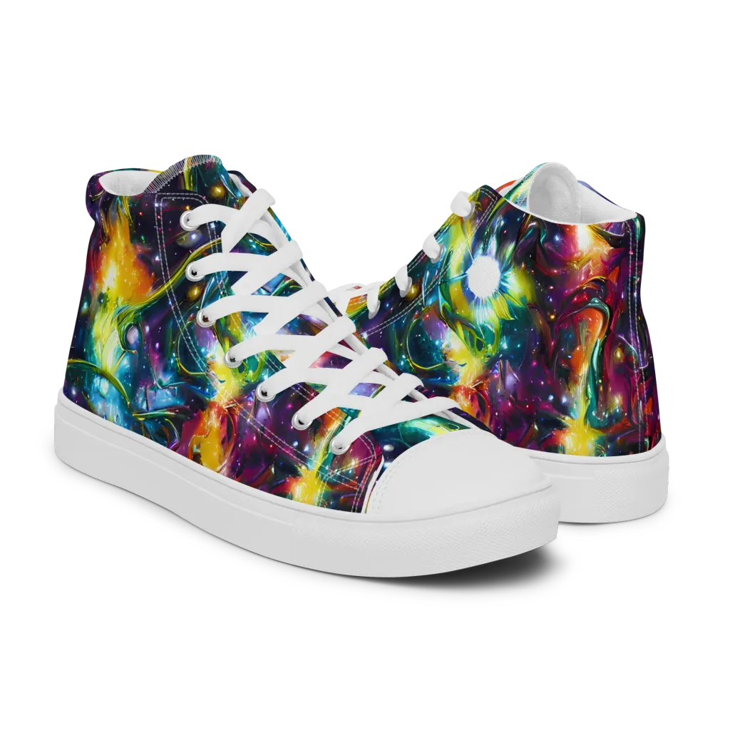 Solar Spell on Men's High Top Canvas Shoes — Right