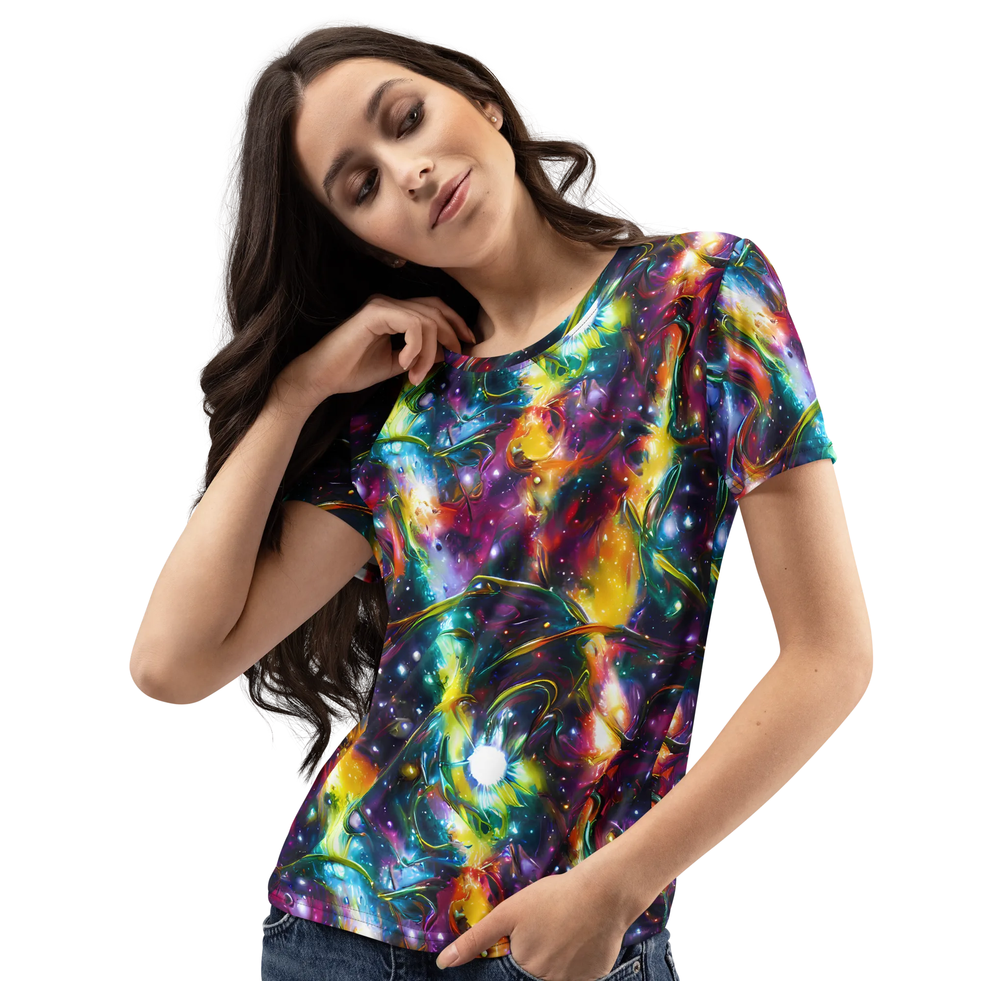 Solar Spell on Women's Crew Neck T-Shirt — Left Front