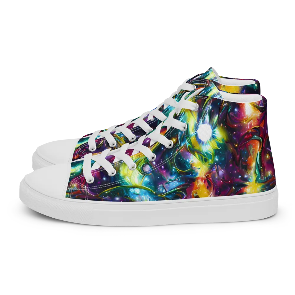 Solar Spell on Women's High Top Canvas Shoes — Left