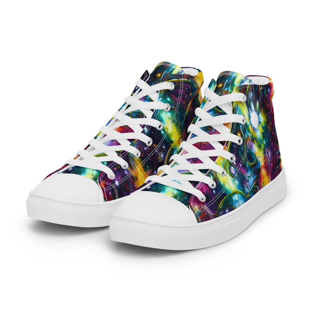 Solar Spell on Women's High Top Canvas Shoes — Left Front