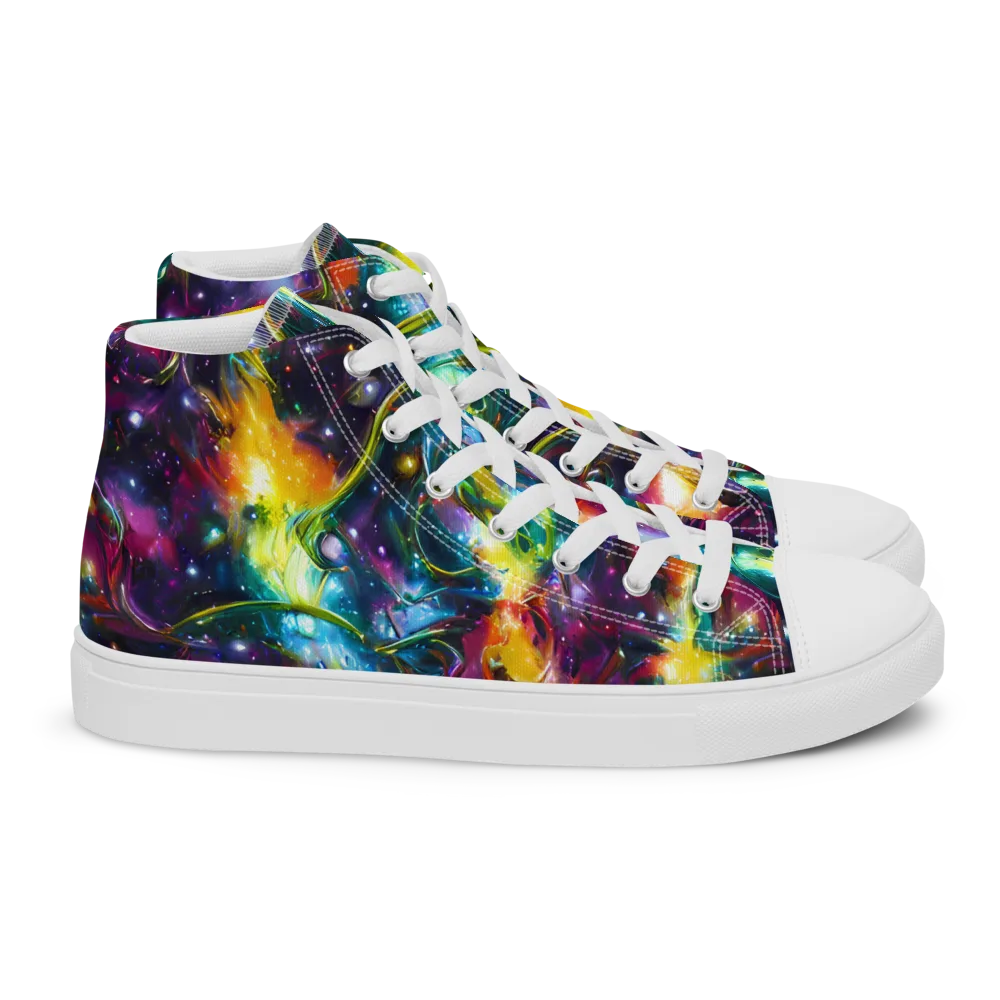 Solar Spell on Women's High Top Canvas Shoes — Right