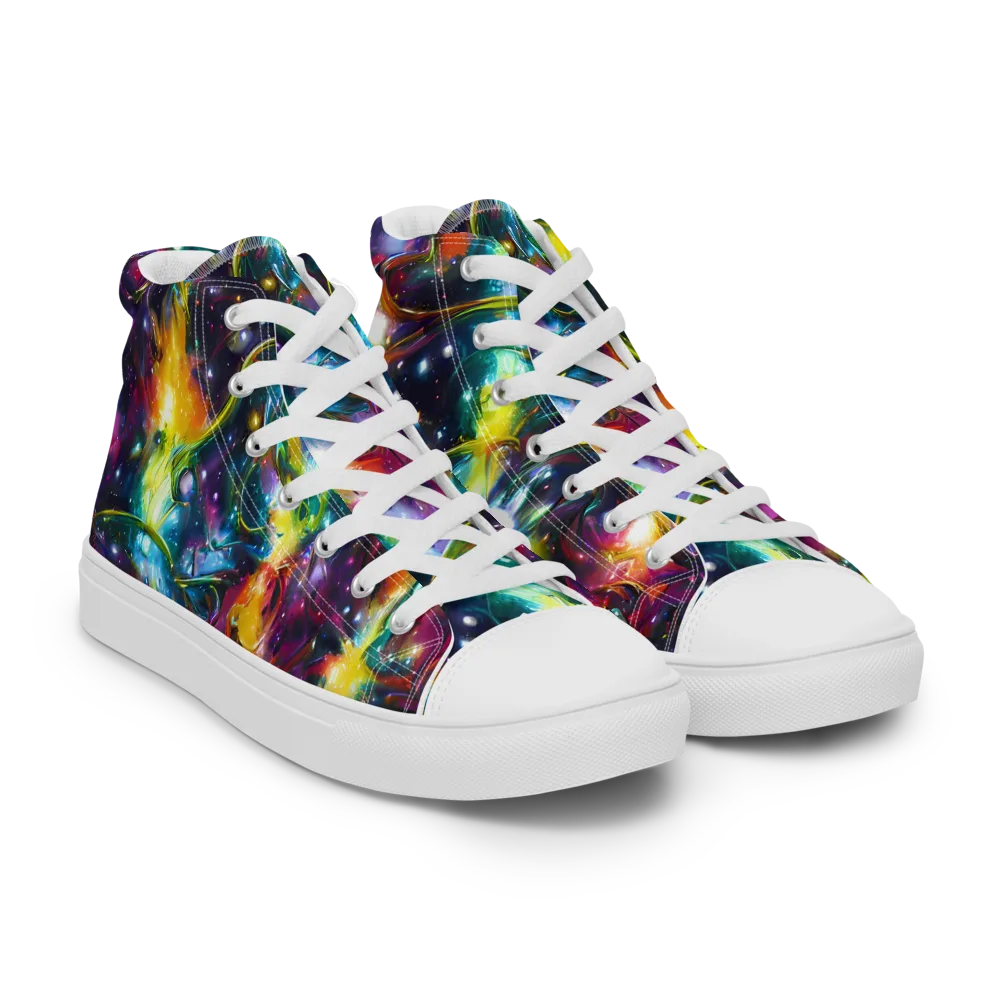 Solar Spell on Women's High Top Canvas Shoes — Right Front