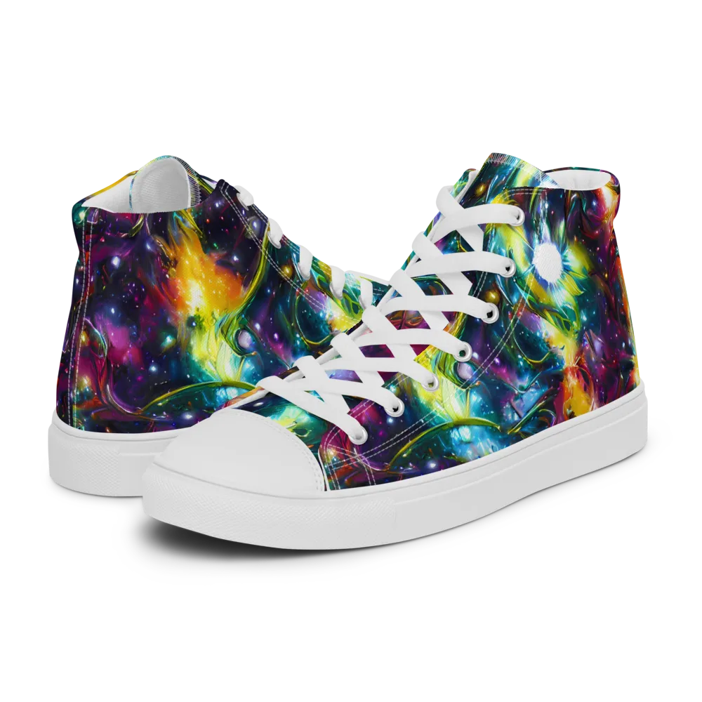 Solar Spell on Women's High Top Canvas Shoes — Left