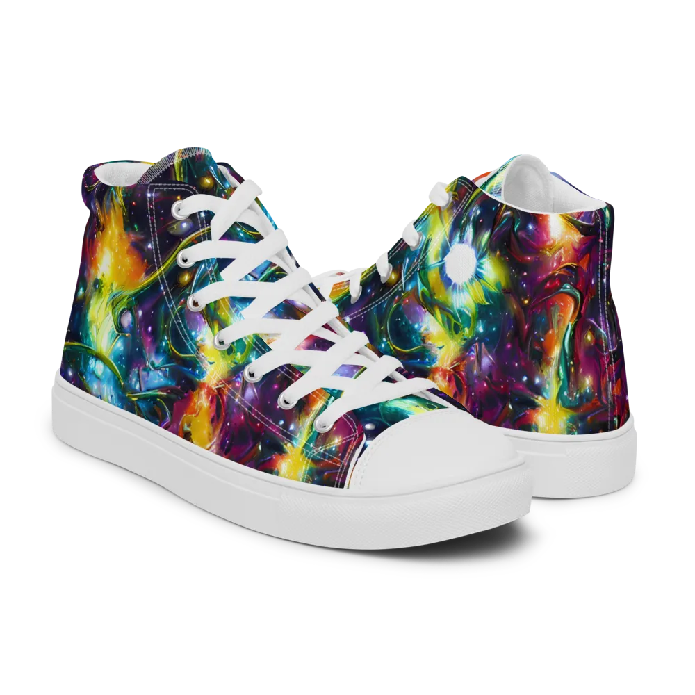 Solar Spell on Women's High Top Canvas Shoes — Right