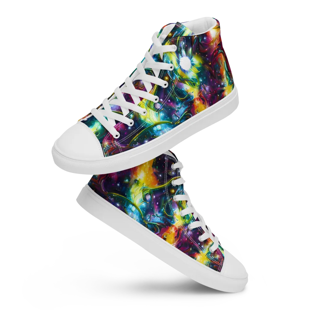 Solar Spell on Women's High Top Canvas Shoes — Front