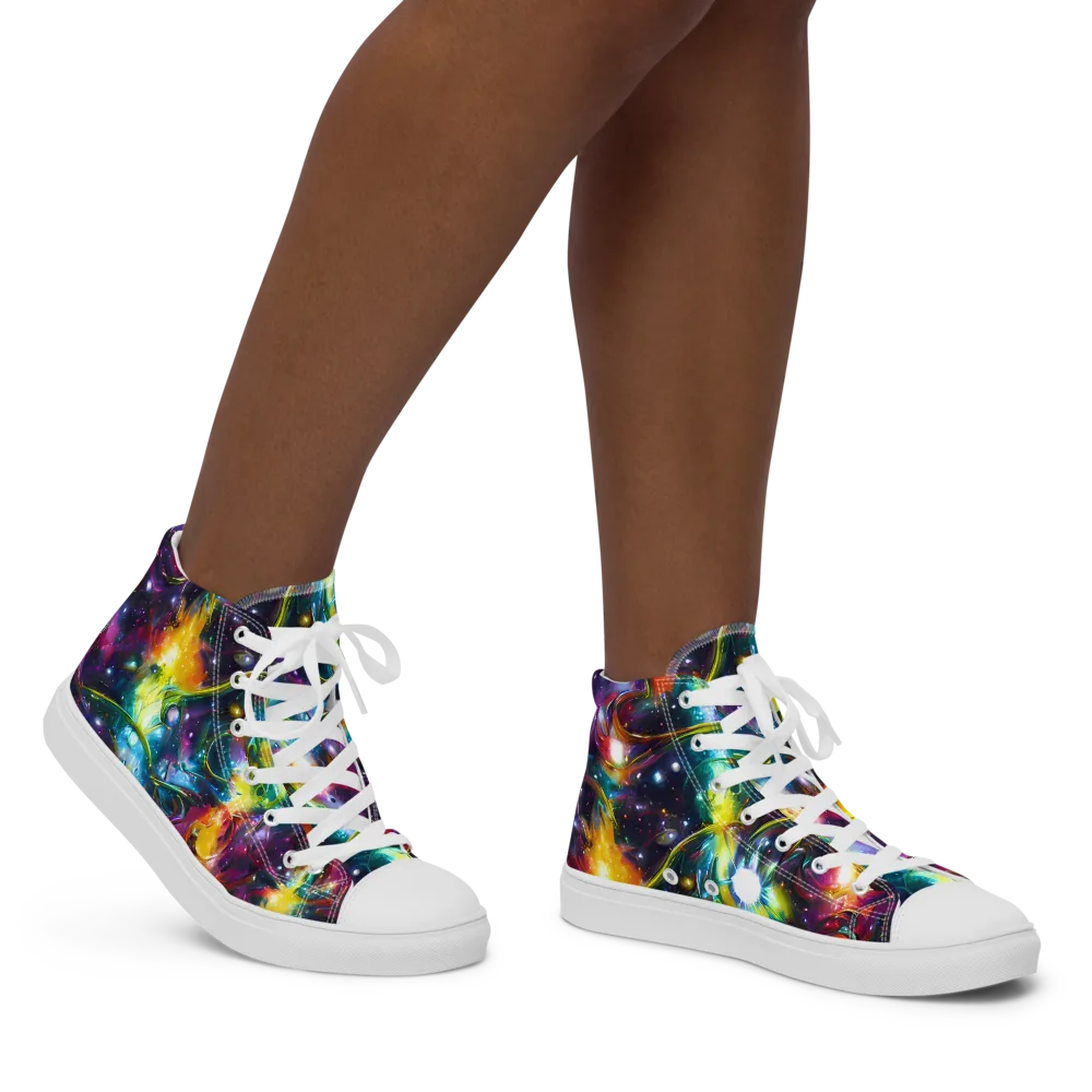 Solar Spell on Women's High Top Canvas Shoes — Right