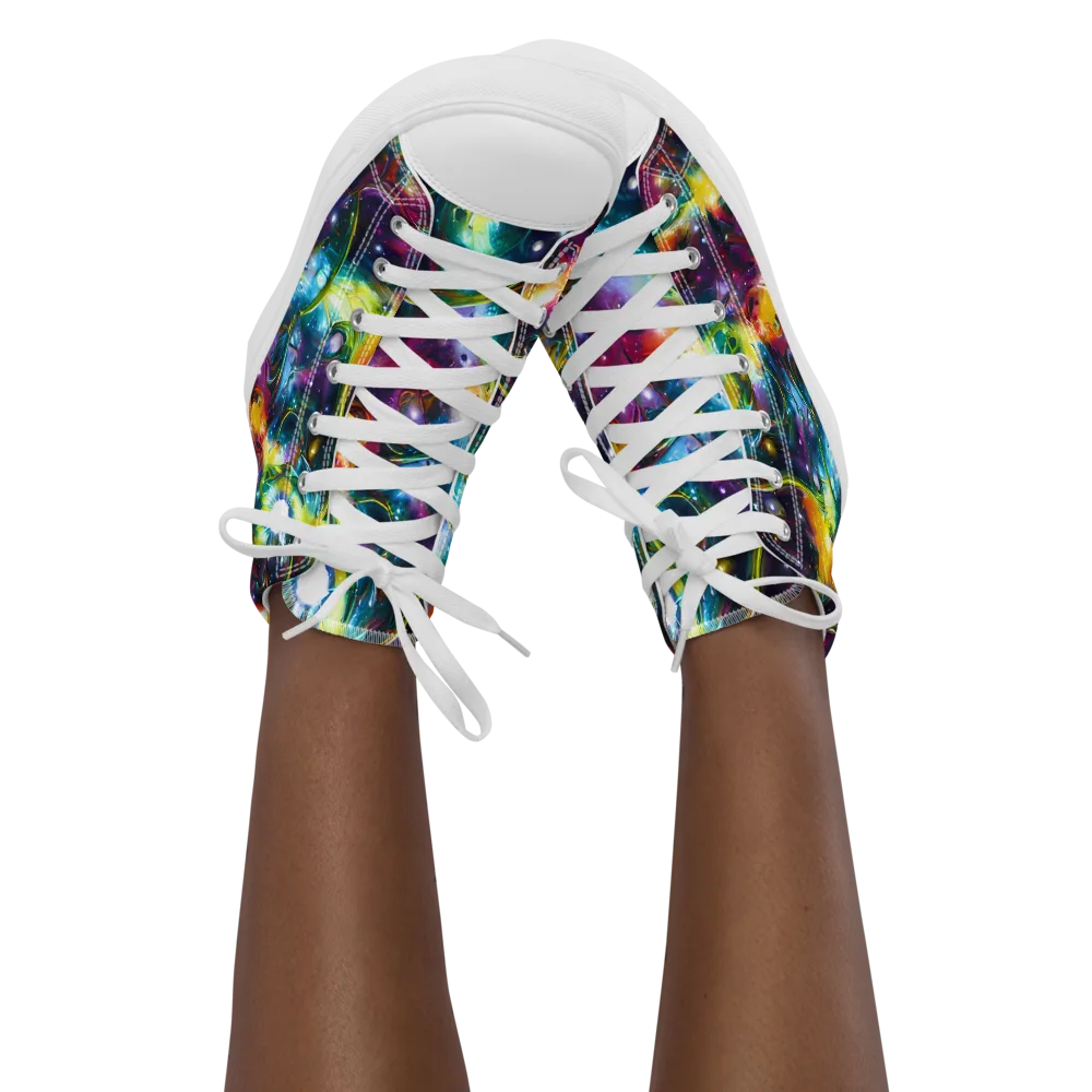 Solar Spell on Women's High Top Canvas Shoes — Front