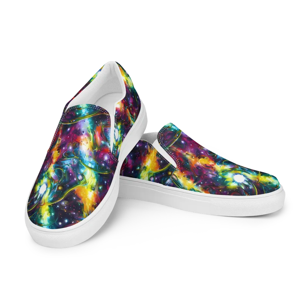 Solar Spell on Men's Slip-On Canvas Shoes — Left Front