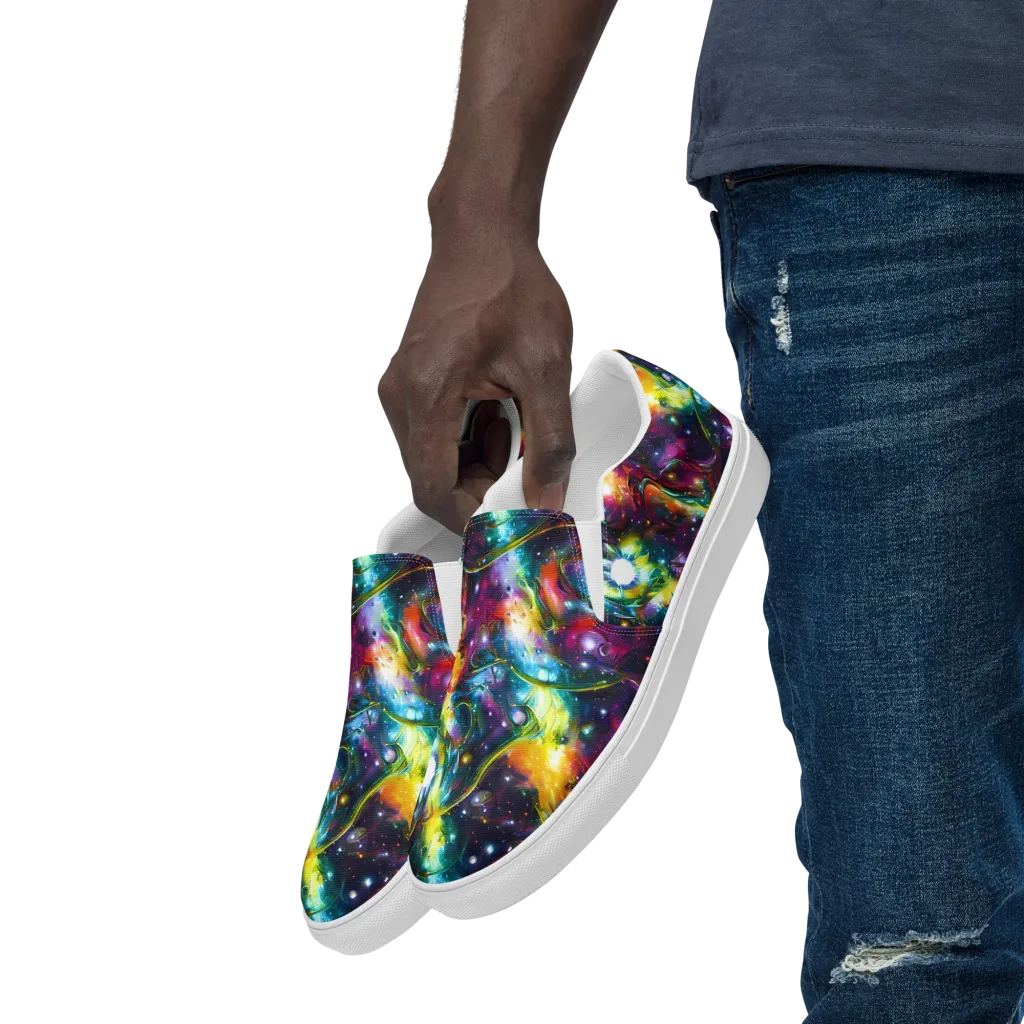 Solar Spell on Men's Slip-On Canvas Shoes — Left Front