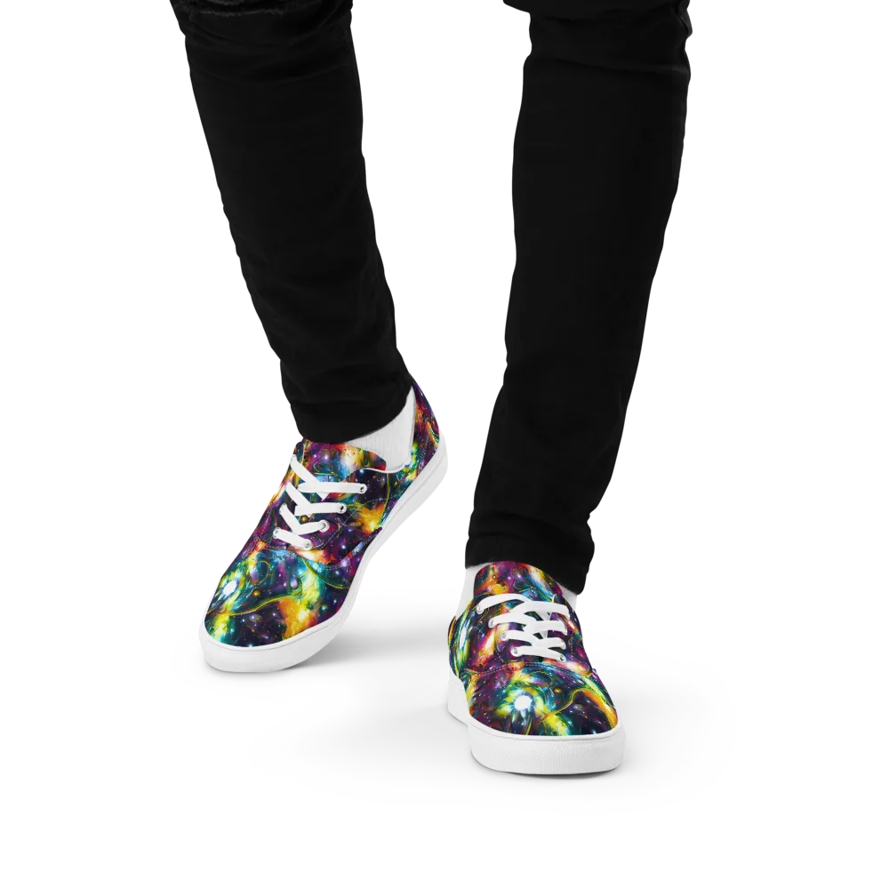 Solar Spell on Men's Lace-Up Canvas Shoes — Front