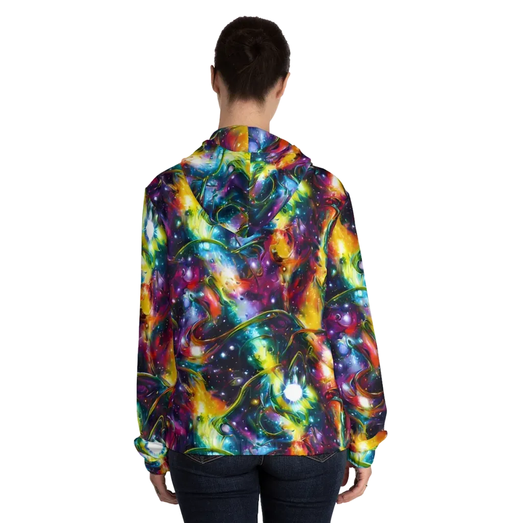 Solar Spell on Women's Full-Zip Hoodie — Back On Person